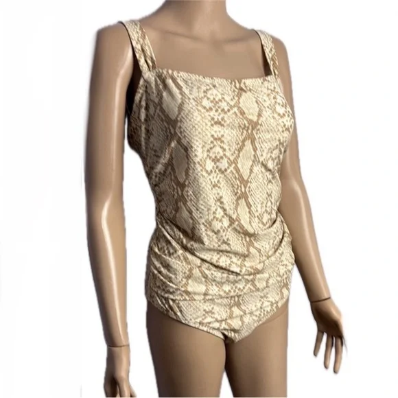 NWT Snakeskin Print One-Piece Swimsuit - Picture 5 of 14